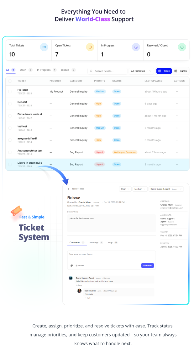 Solvio - AI Chatbot Helpdesk & Customer Support Ticket System with Live Chat & Knowledge Base